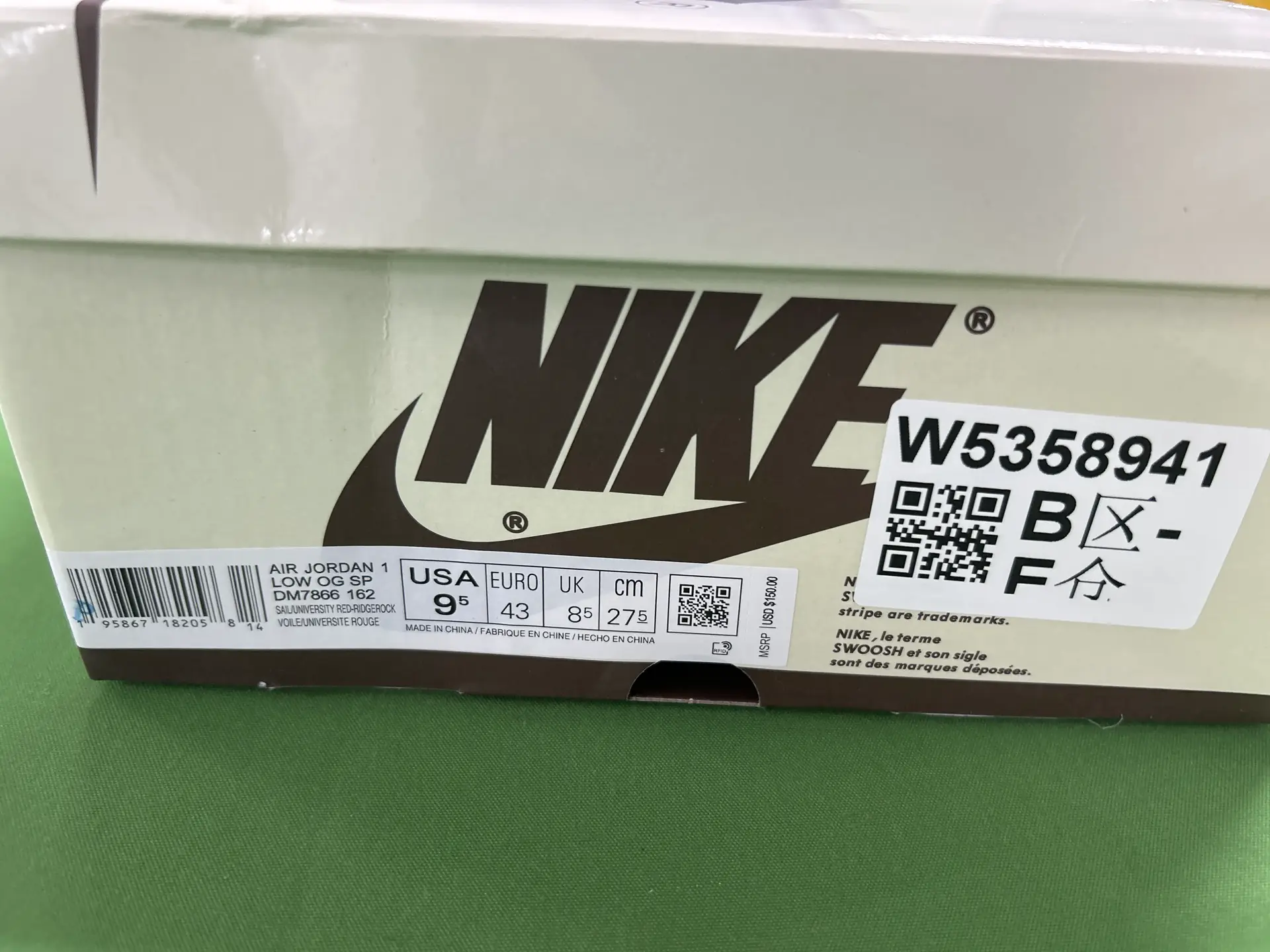 Nike Air Jordan 1 Low OG SP DM7866 162 Sail/University Red-Ridgerock