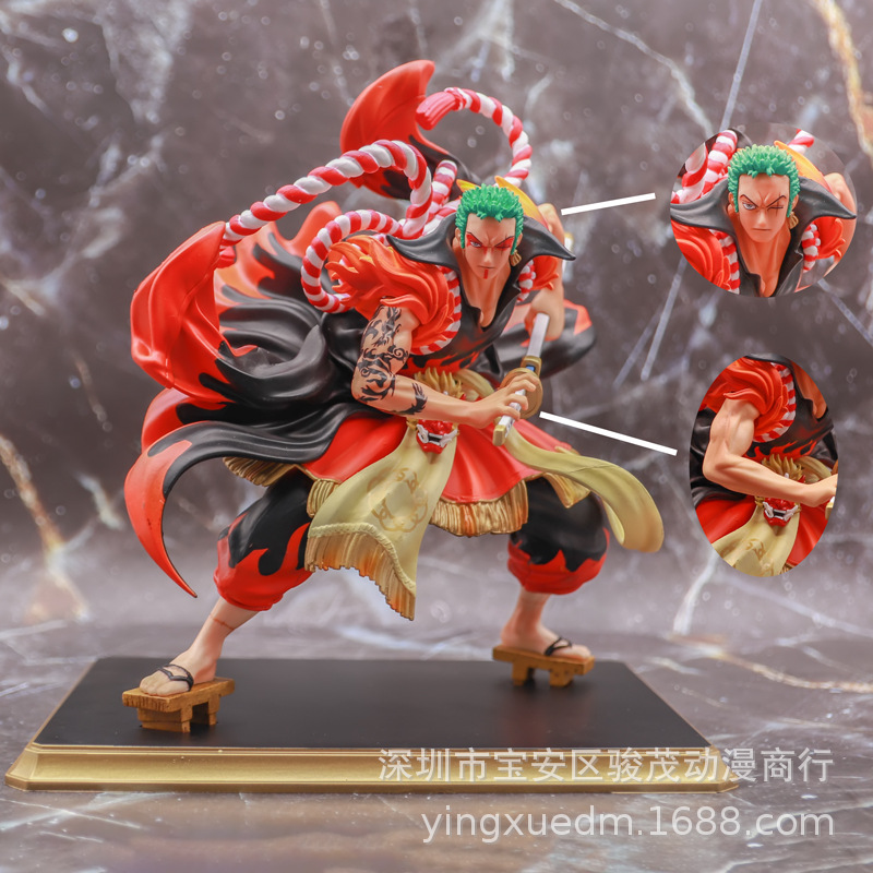 One Piece GK Kabuki Zoro One Sword Flow Tiens Zoro Statue Boxed Figure Ornament Model