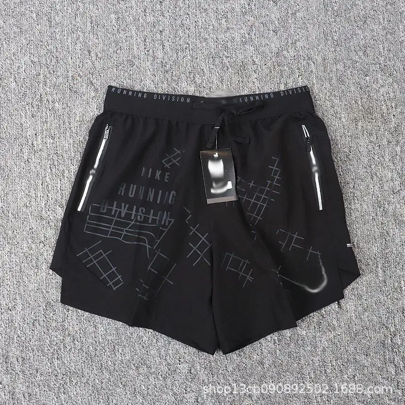 25 New Summer Styles of Fake Two-Piece Quick-Drying Breathable Loose Marathon Running Fitness Training Three-Point Shorts for Men