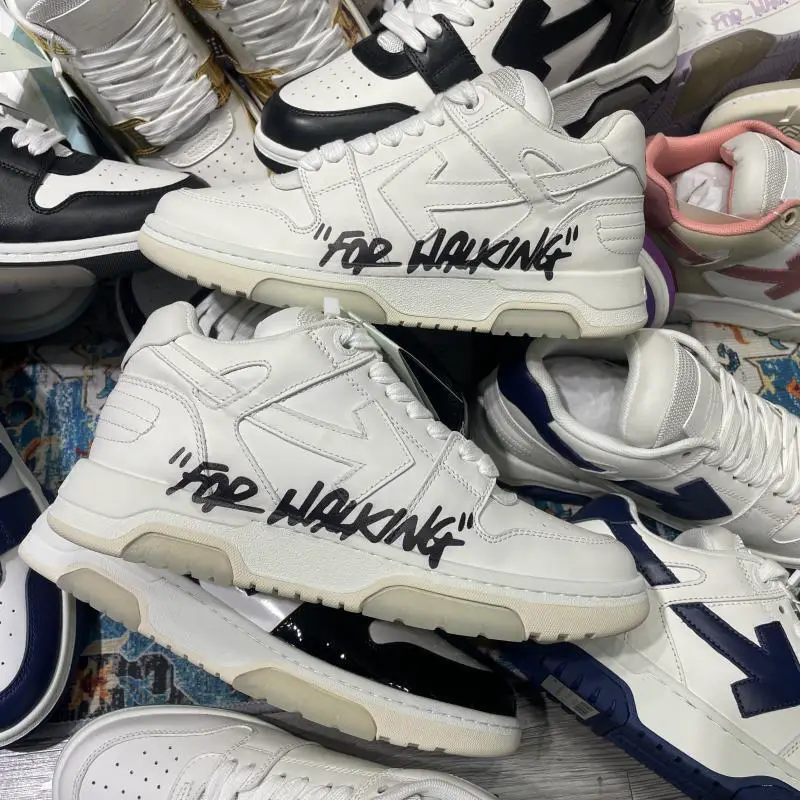 Off-Brand Trendy European and American Shoes, Spring and Summer Tf Same Style Color-Block Sneakers, Men's Casual Versatile Thick-Soled Graffiti White Shoes, Women's