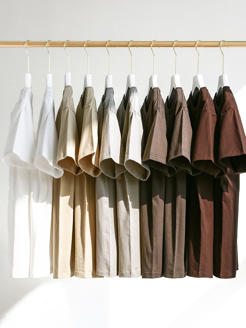 Earth Tone 250g Heavyweight Pure White Commuter Short-Sleeve T-Shirt for Women, Pure Cotton Casual Plus-Size Base Shirt for Men, Summer Fotografie QC de pe TAOBAO pe Qualit.ly