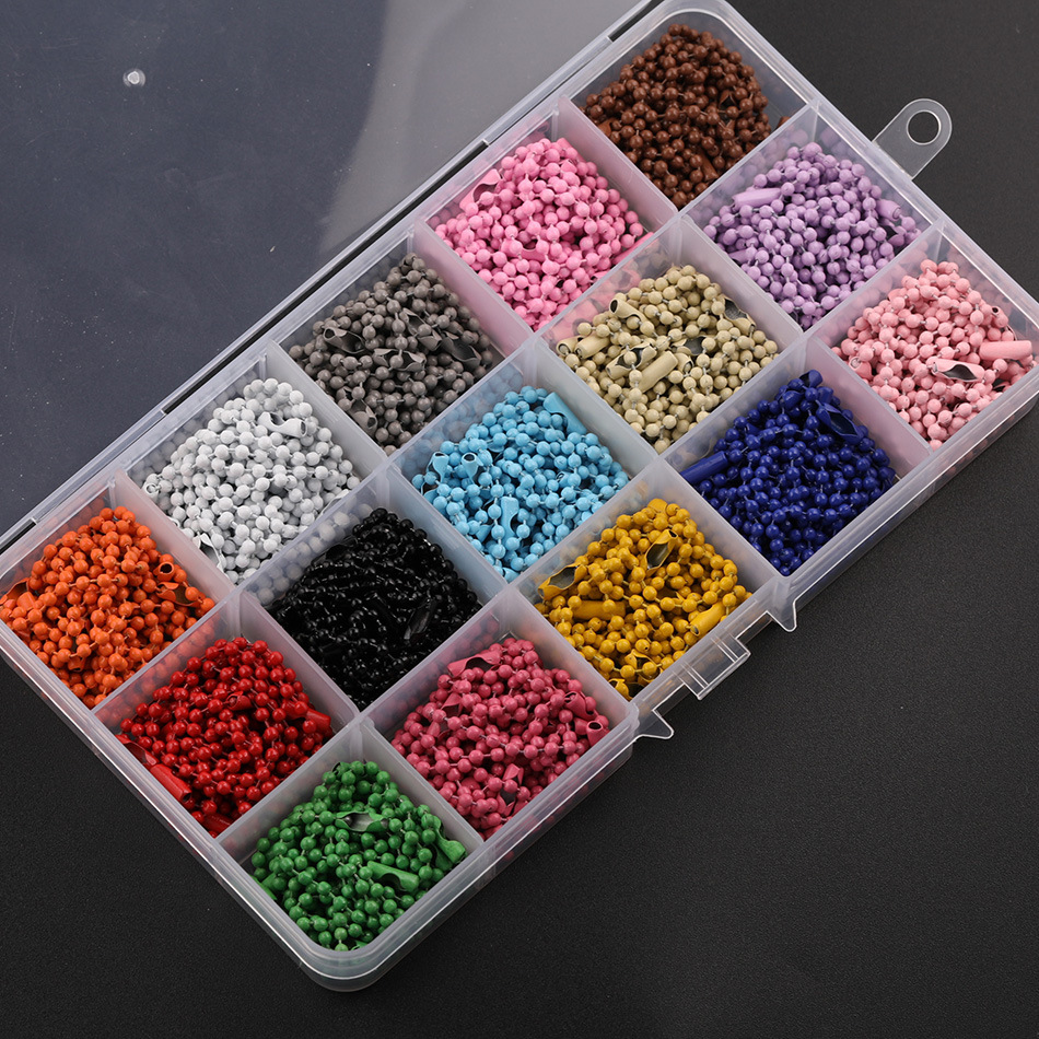 15-Color Box Set of Colored Enamel Round Beads for DIY Handmade Keychains, Guka Bead Chains, and Small Accessories
