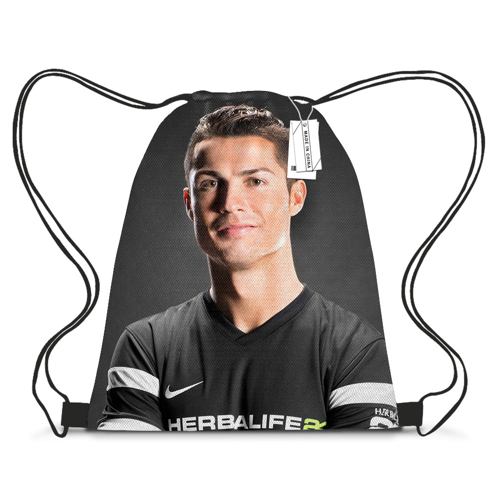 Massey C Luo football basketball drawstring bag portable backpack Oxford bag children's cute large capacity storage bag