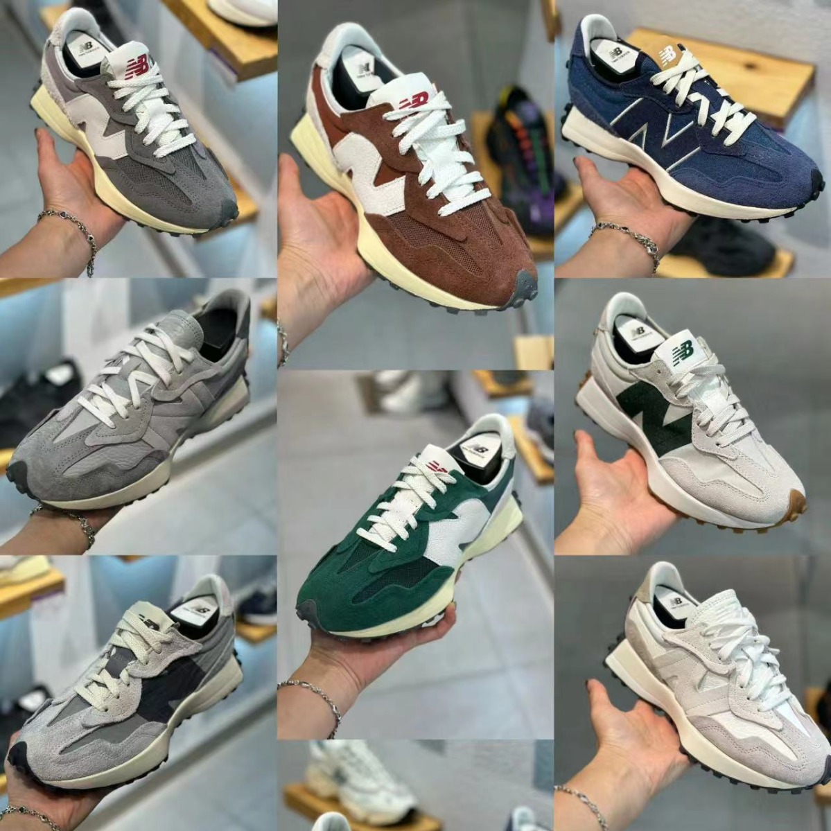 Putian Shoes High Version nb327 Series Retro Casual Jogging Shoes Thick Sole Sports Shoes for Men and Women Couple Torre Shoes