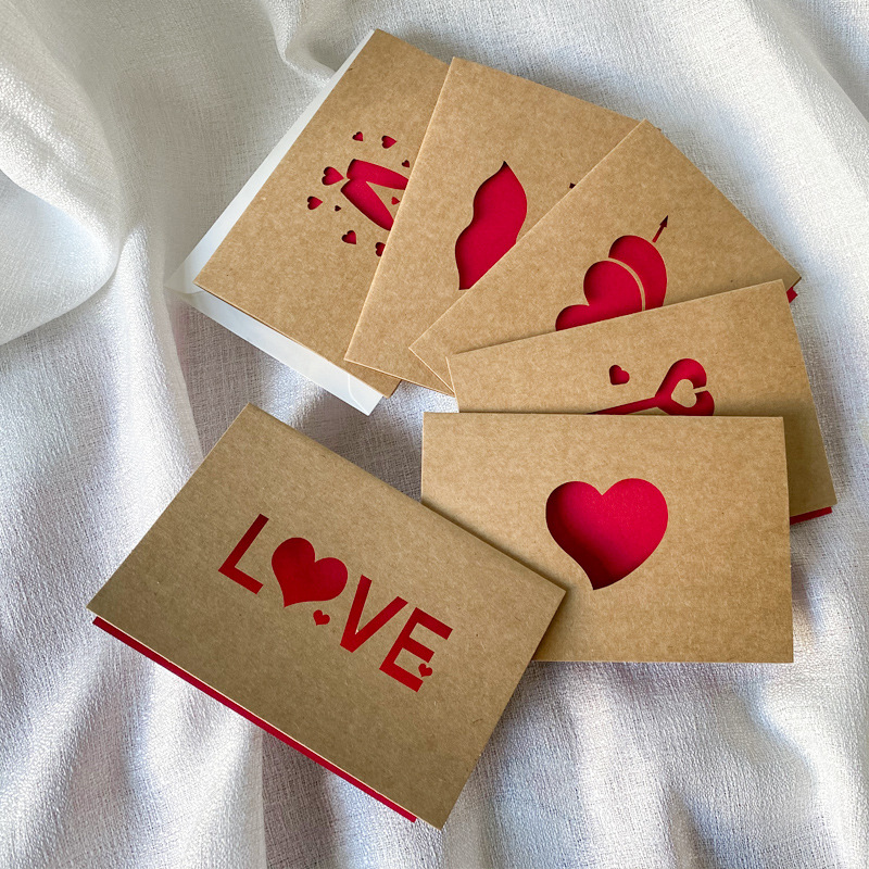 Thankyou Card Amazon Thank You Card Leatherette Folded Small Greeting Card Set of 6 Valentine's Day Greeting Cards with Envelopes