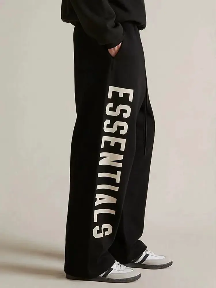 24Fall Fog Miki Essentials American Niche High Street Fashion Brand Spring and Autumn Fleece-Lined Straight-Leg Pants for Men