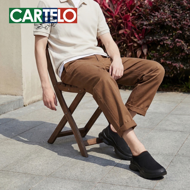 Cartelo Crocodile Men's Shoes 2026 Summer New Breathable Mesh Shoes Men's Water-Repellent Slip-On Outdoor Casual Shoes