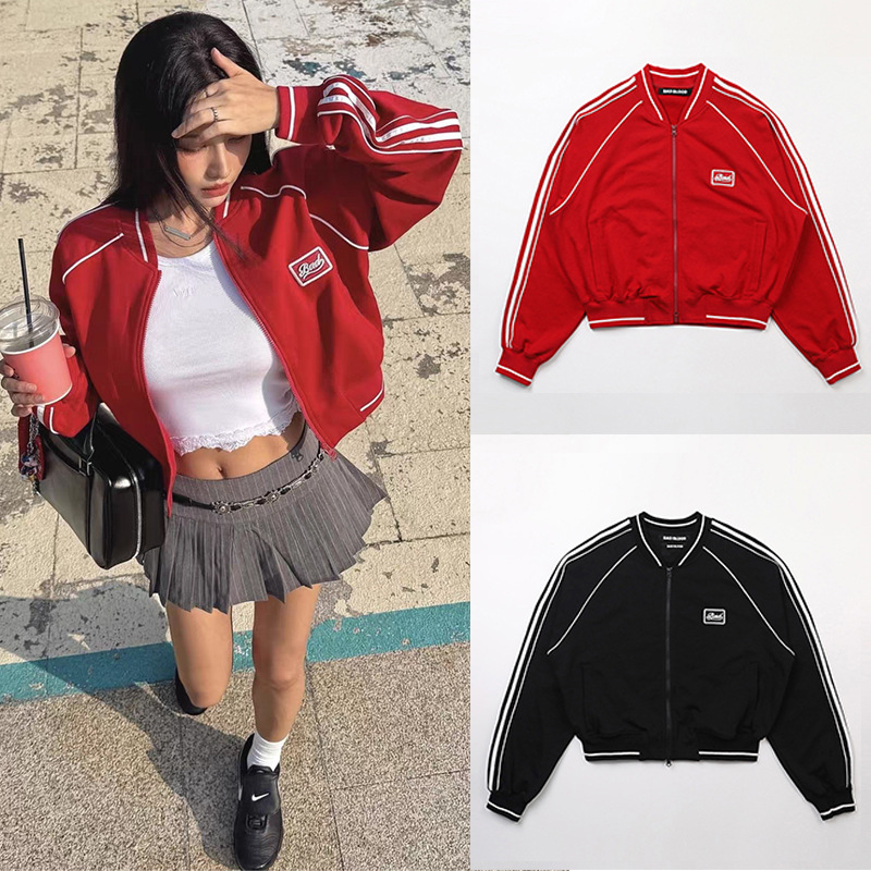 Korean Badblood Bcac Series American Retro Baseball Uniform Short Jacket Women's Casual Niche Sports Jacket