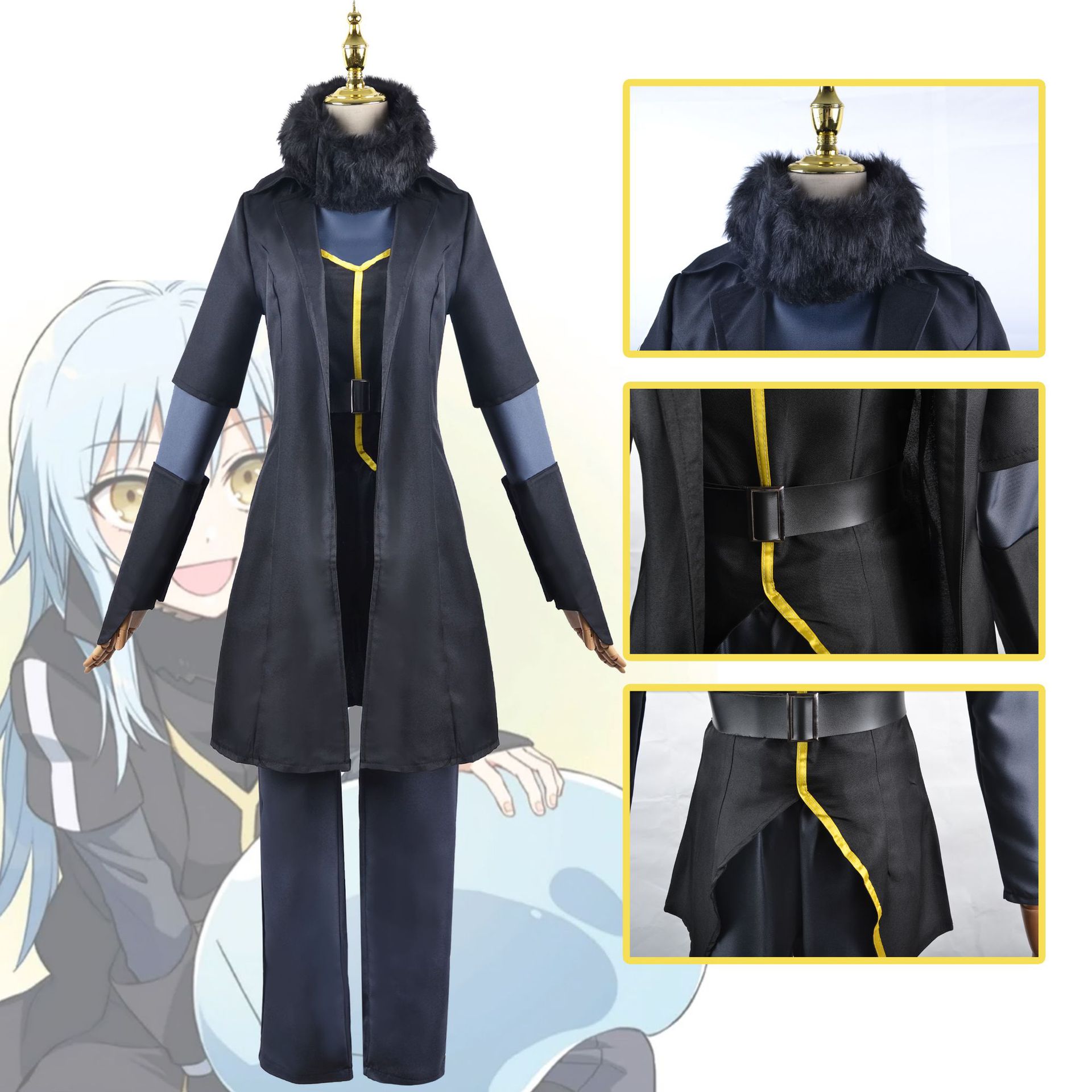Cosplay Costume about Me Being Reincarnated into a Slime, Cute King Rimuru Outfit for Role-Playing