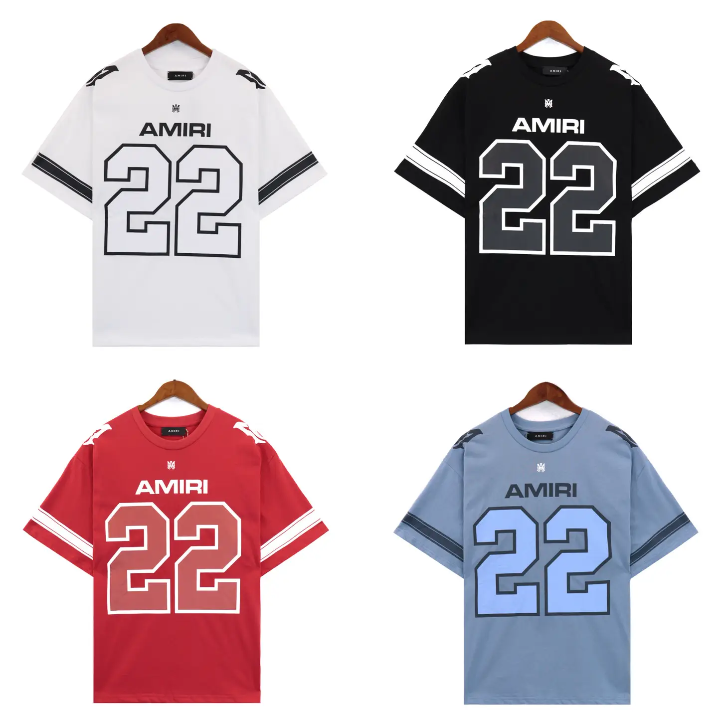 Jersey T-Shirt Amiri Digital Printing Casual Sports Short-Sleeved Men's and Women's Half-Sleeved Fan Uniforms