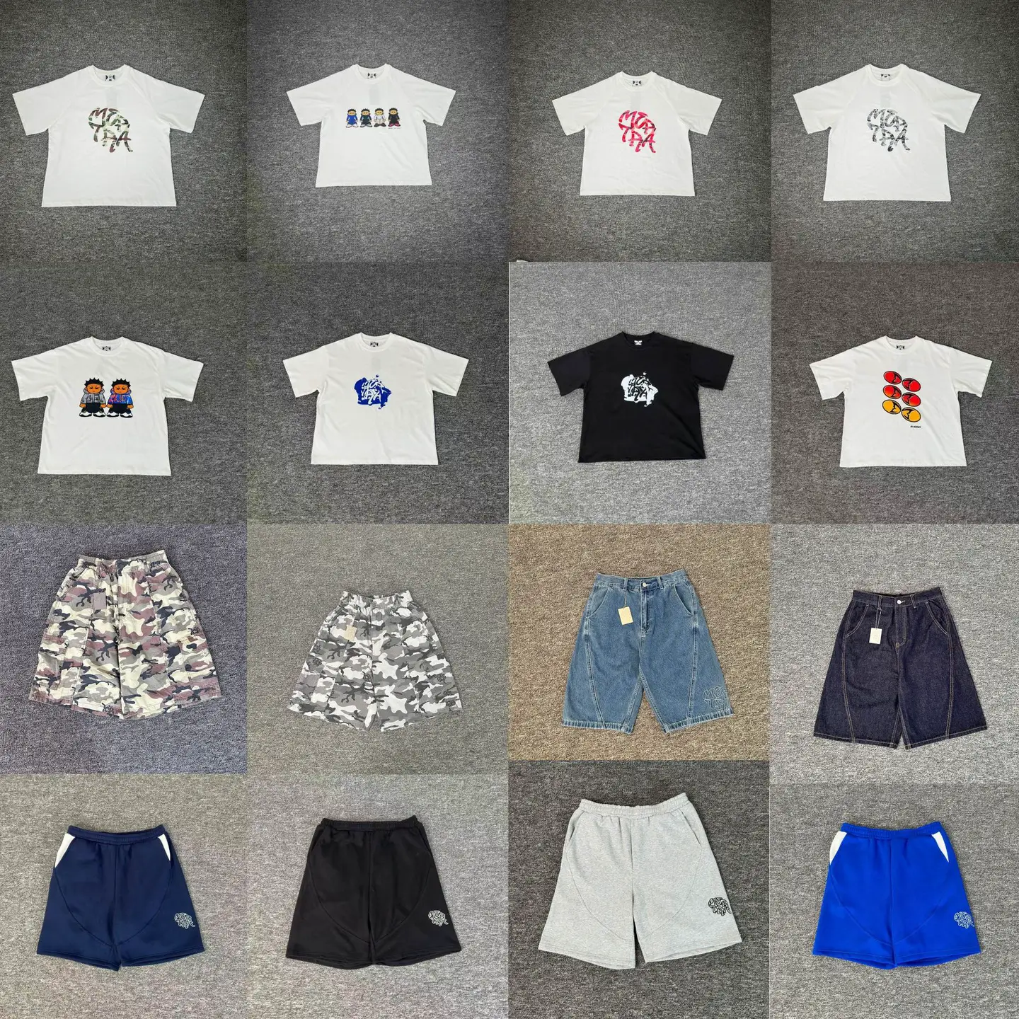 American Trendy Brand Mertra Letter Printed Short-Sleeved 2025 Spring and Summer Casual Loose European and American High Street Shorts for Men and Women