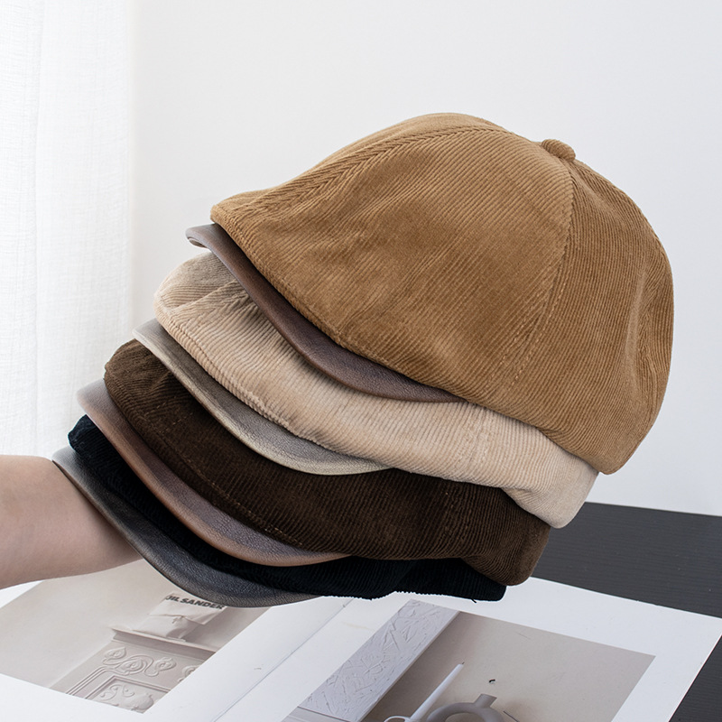 British style retro do old forward hat children spring and autumn travel all-match face small solid color reverse newsboy hat tide