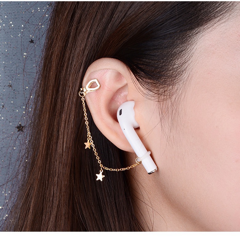 Simple and Trendy airpods Anti-Lost Earrings Apple Wireless Headset Ear Chain Protection Xiaomi Ear Hanger 2nd Generation Huawei Women