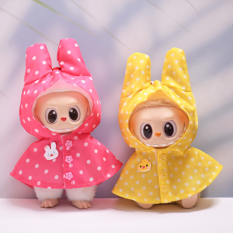 Clothes Only] First, Second and Third Generation Labubu Clothes Replacement Labubu Vinyl Pendant Baby Clothes Raincoat Replacement