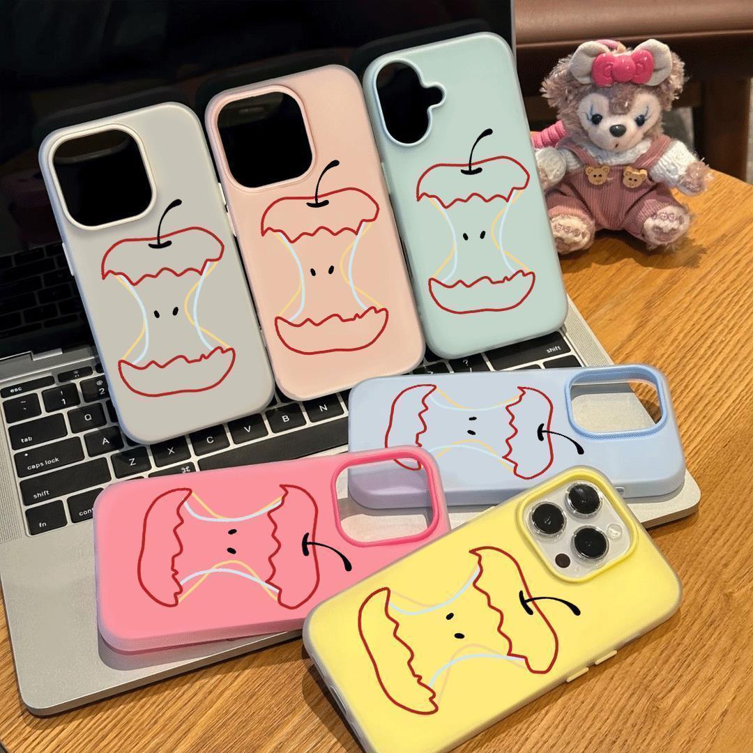 Line Apple Core Suitable for Apple 15Promax Mobile Phone Case 16 17 Jelly Two-In-One 14Pro Anti-Fall 11