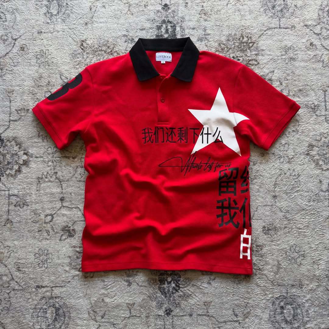 Y2K American Retro High Street Fashion Casual West Coast Vintage Gothic Punk Color-Blocked Collar Polo Foto QC de 1688 na Qualit.ly