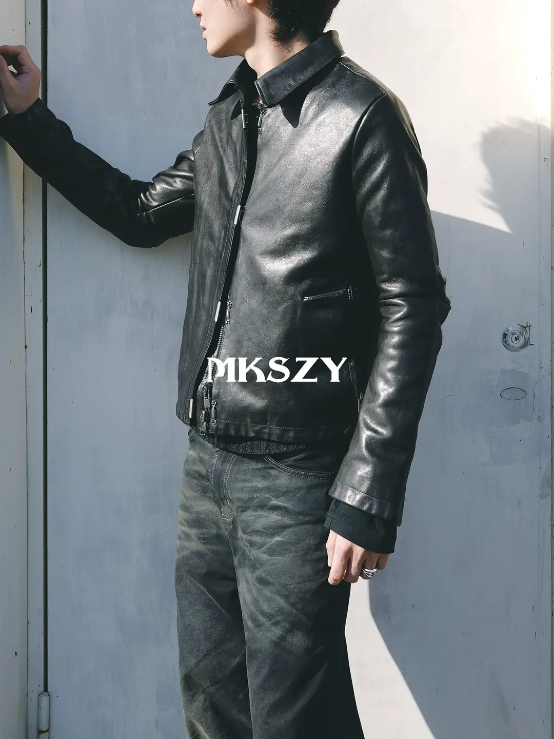 Mkszy Light Pioneer New Version 2498 Commuting Pioneer 1.2 Cowhide 02 Model Joint Leather Jacket