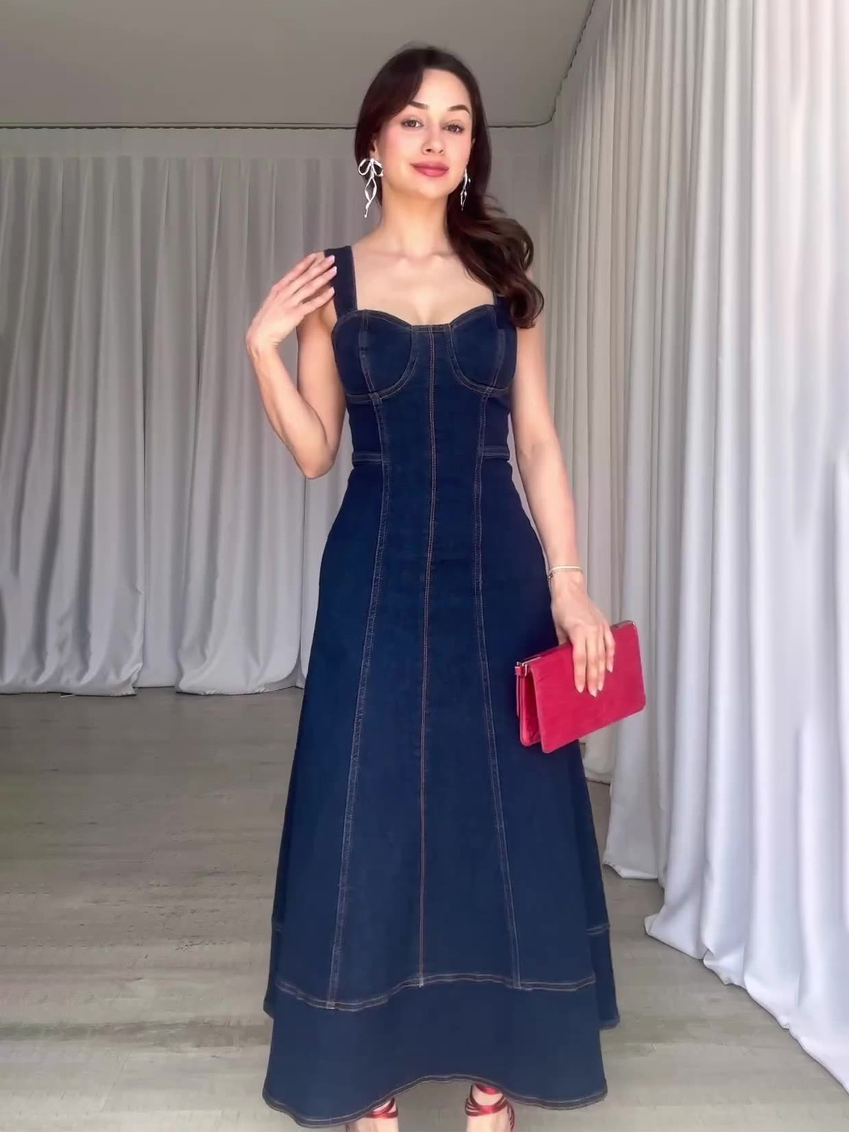 2024 Europe and the United States cross-border summer new design thin casual slim white shoulder strap long dress