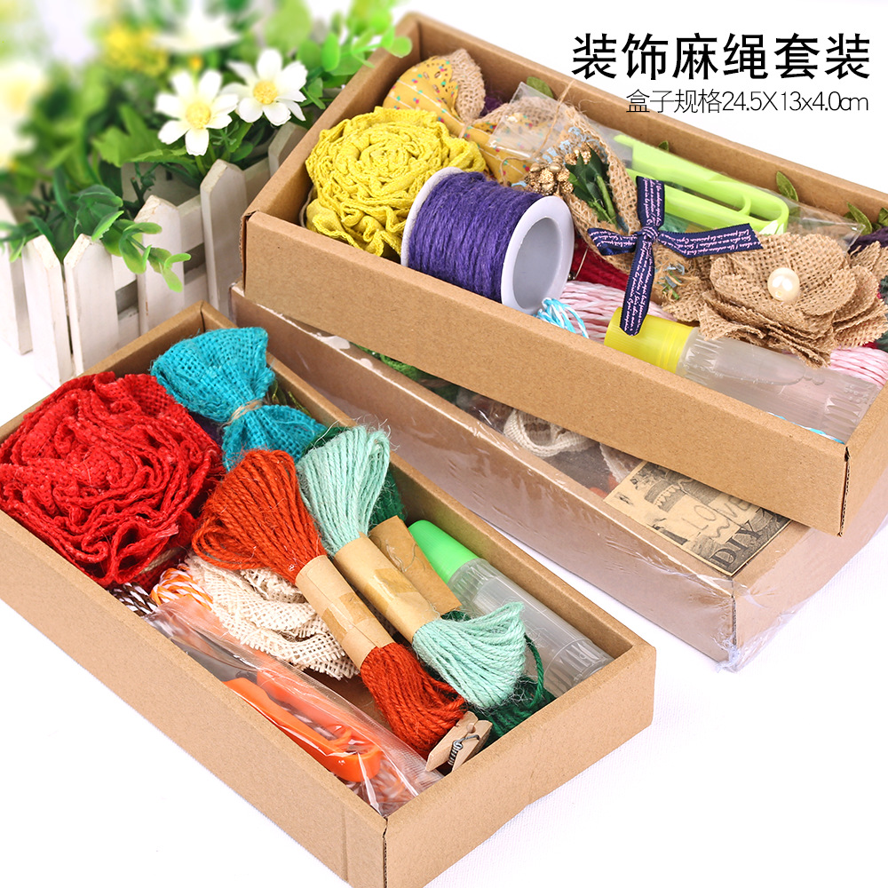 Handmade DIY Crafts Twine Set School Kindergarten Purchase Girls Handmade Set Gift Box Twine