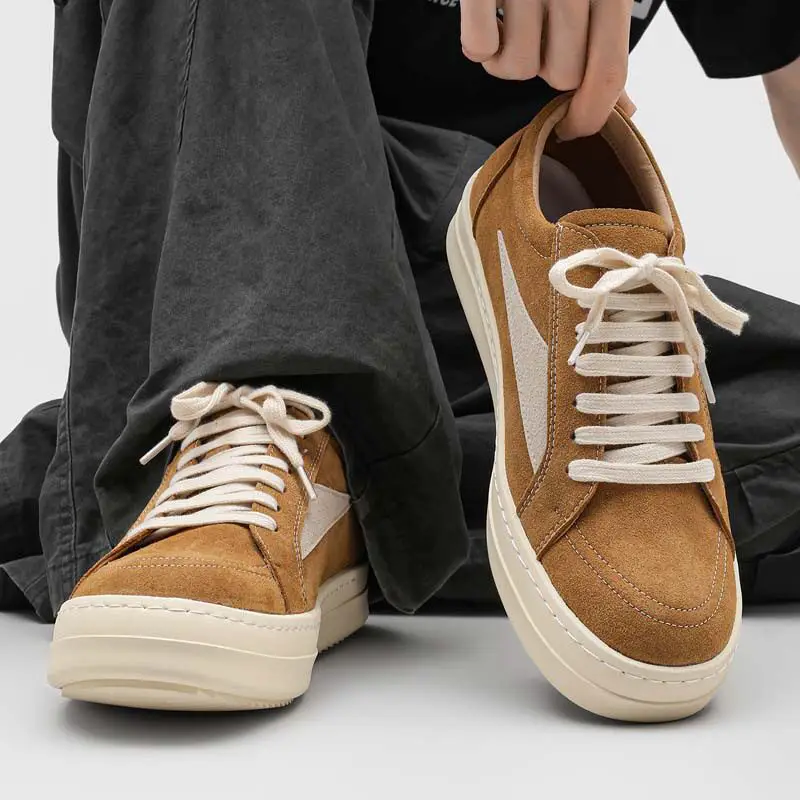 Ro Inverted Triangle American-Style Sneakers for Men 2026 Spring and Autumn New Model Height-Increasing Thick-Soled Suede Breathable Casual Shoes for Women German Training Shoes