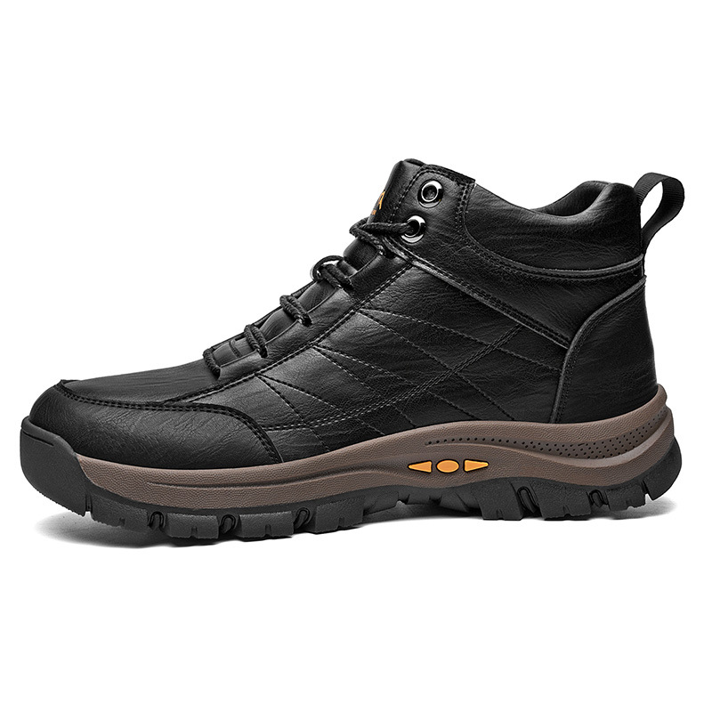 Cardile Crocodile Shoes Men's Boots Winter Velvet Work Boots Outdoor Windproof Warm Cotton Shoes Non-Slip Men's Shoes