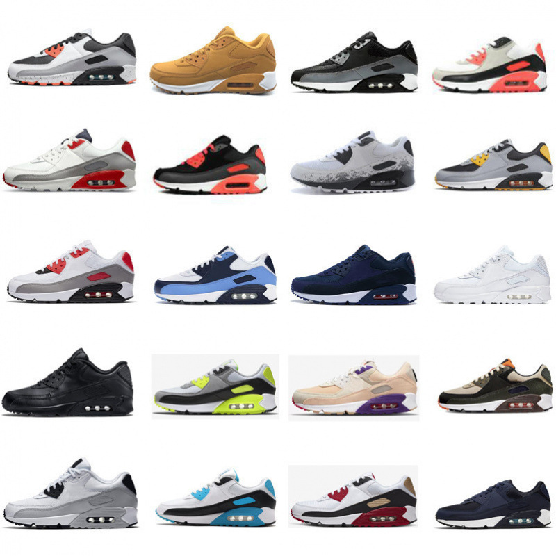 2023 cross-border European and American sneaker 90 air cushion shoes men's plus size running shoes 40-46