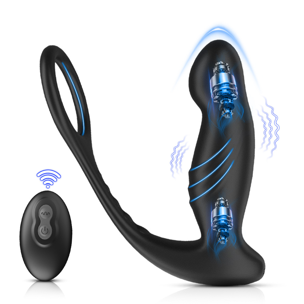 Cross-Border Anal Plug, Semen-Locking Ring, Wireless Remote Control, Backcourt Prostate Massager, Masturbation Device, Male Sex Toy