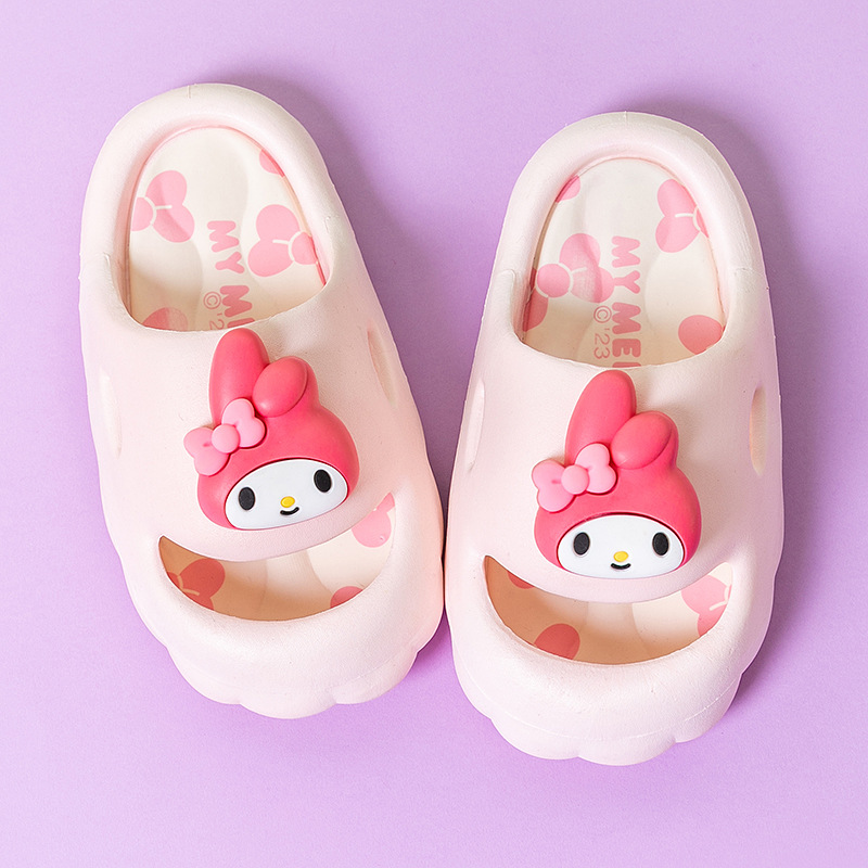 Children's Slippers 2024 Summer Sanrio Home Outdoor Non-Slip Baby Girl Family Slippers Can Be Worn Outside