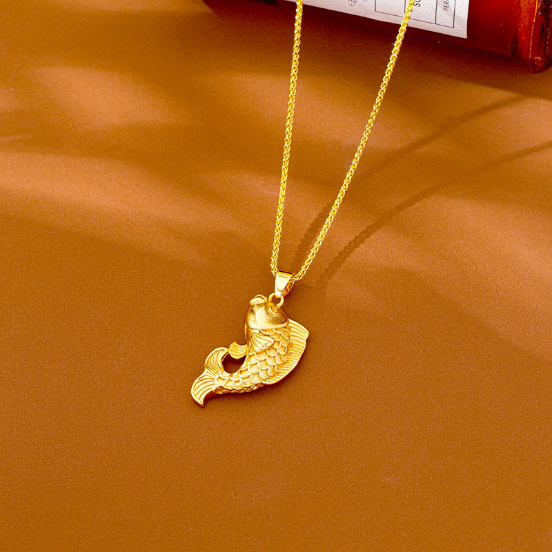 New Model of Fish Every Year, Ancient Three-Dimensional Carp Necklace, Retro Vietnamese Sand Gold Pendant, Luxurious and Long-Lasting Jewelry