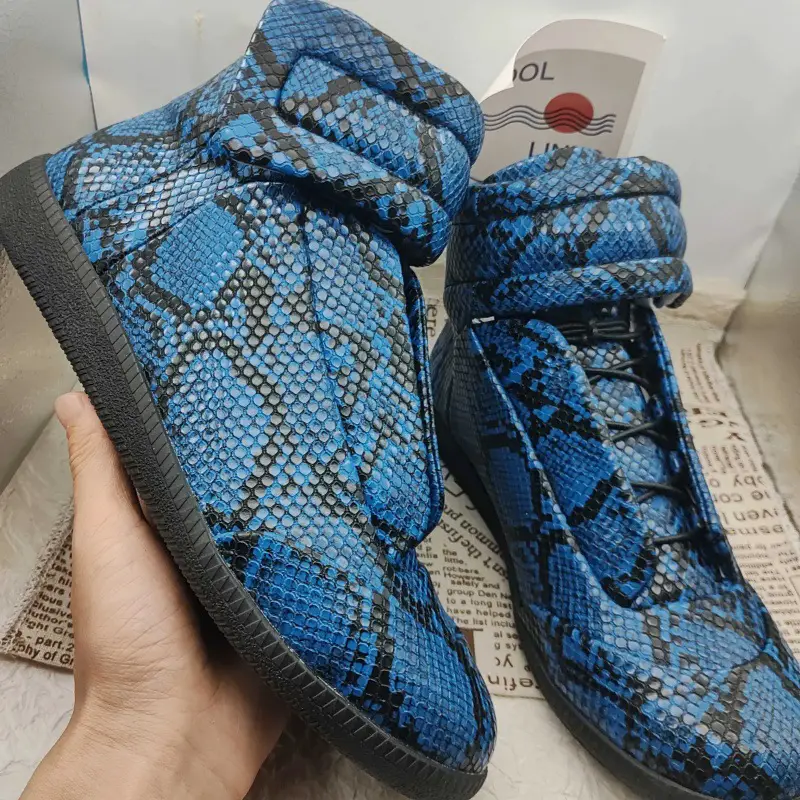 In-Stock Men's Sneakers Maison Designer Dexun Shoes with Fastening Leather Round-Toe Sports Shoes