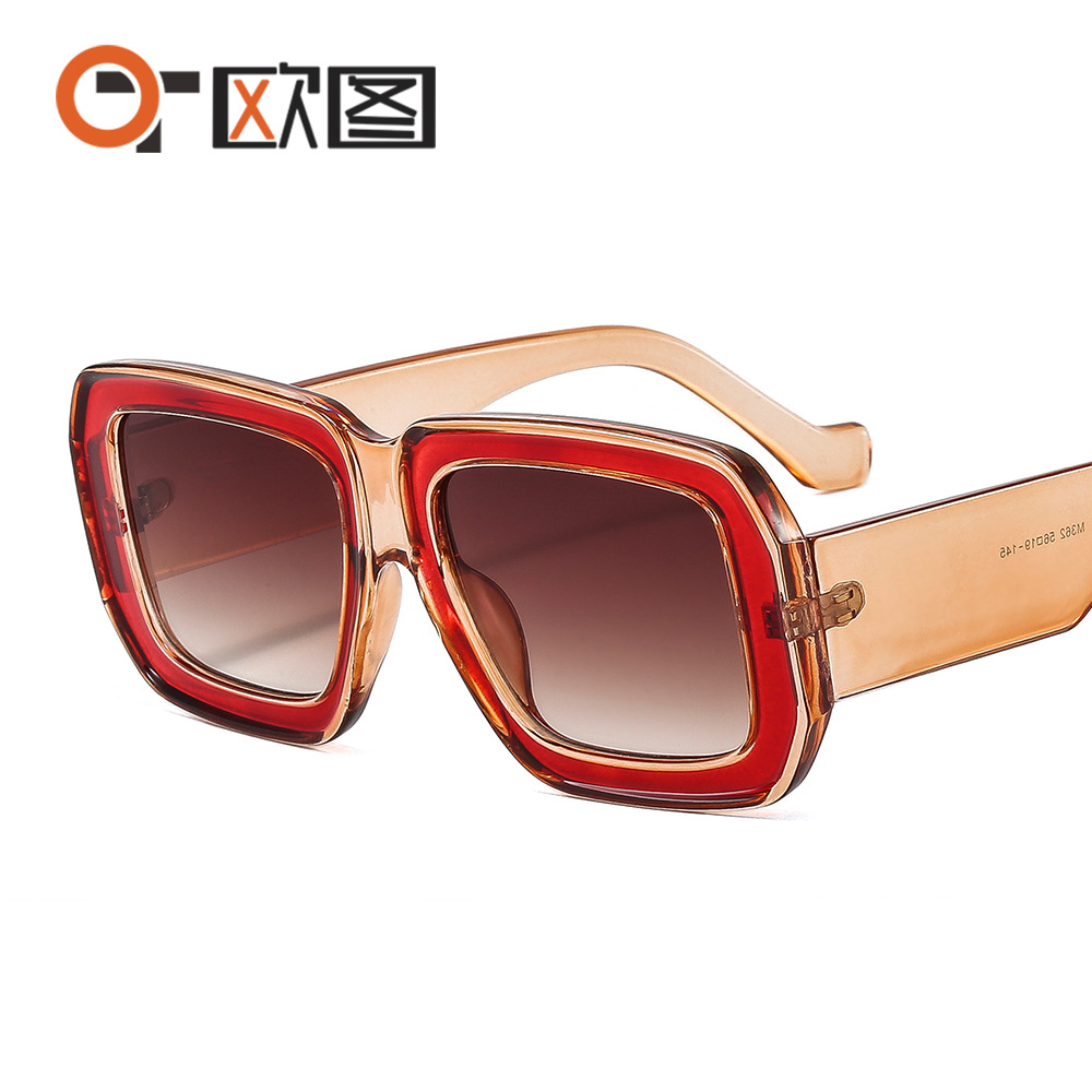 M362 Box European and American Modern Personality Rock Personality Show Sunglasses ins Set Two-color UV Protection Sunglasses