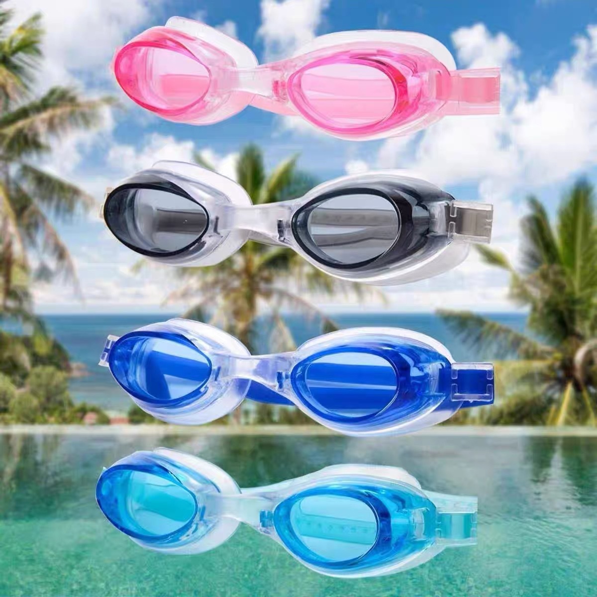 Hot-Selling Beach Swimming Goggles for Men and Women, Unisex, Adult Waterproof and Anti-Fog Swimming Goggles, Adjustable, Ear-Friendly, Soft Silicone