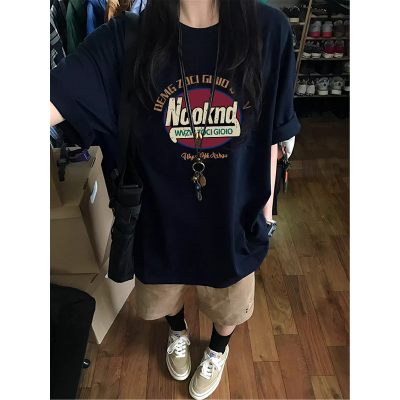 chubby girl Cotton Shoulder plus size Short-sleeved T-shirt Women's Summer Design Sense Niche Korean American Style Loose Half-sleeved Top