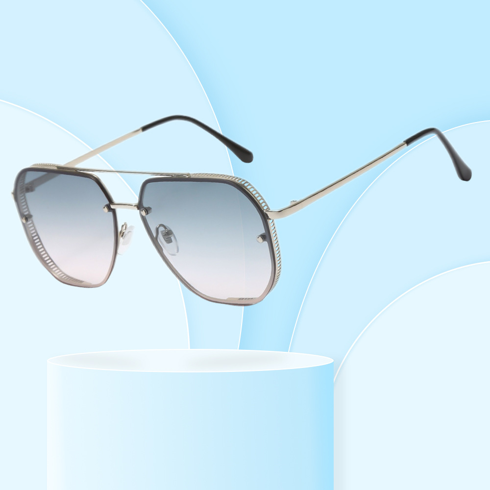 New European and American retro style sunglasses double beam fashion goggles men and women with tide cross-border metal foreign trade sunglasses