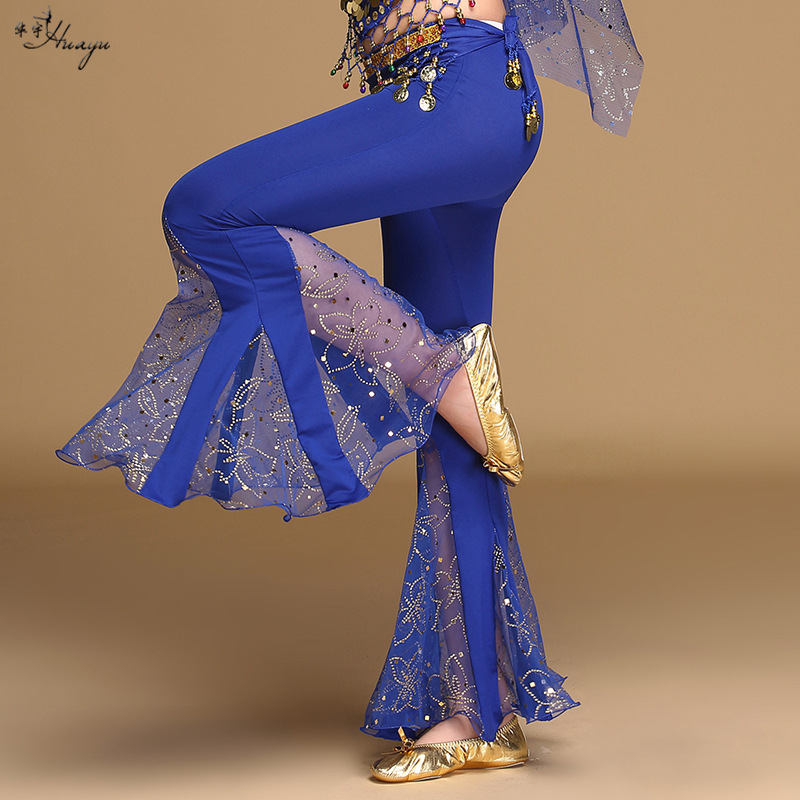 Fashion Huayu Dance Indian Dance Costume Bottoms Milk Silk Flower Bell Pants Women's Annual Festival Performance Costume