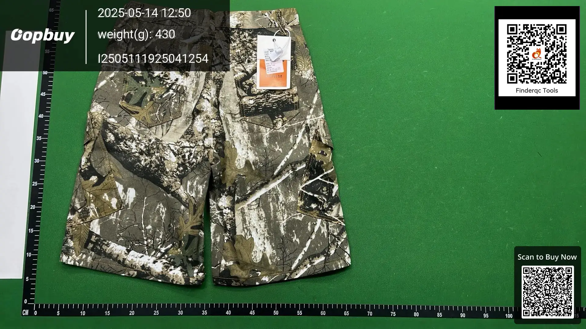 Branch Camouflage parka shorts Men's Summer American Street Cleanfit Loose Casual Washed Straight-leg Five-Quarter Pants
