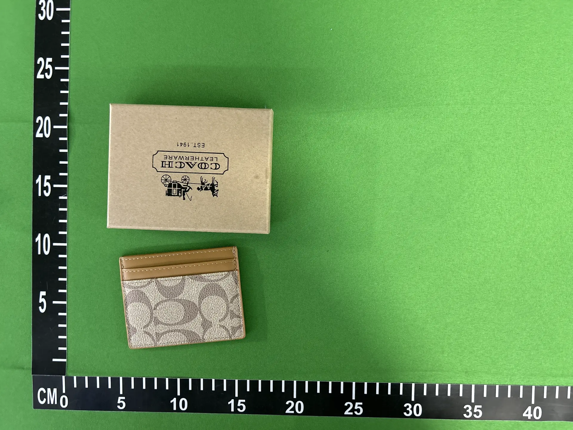 Coach Signature Card Case Tan