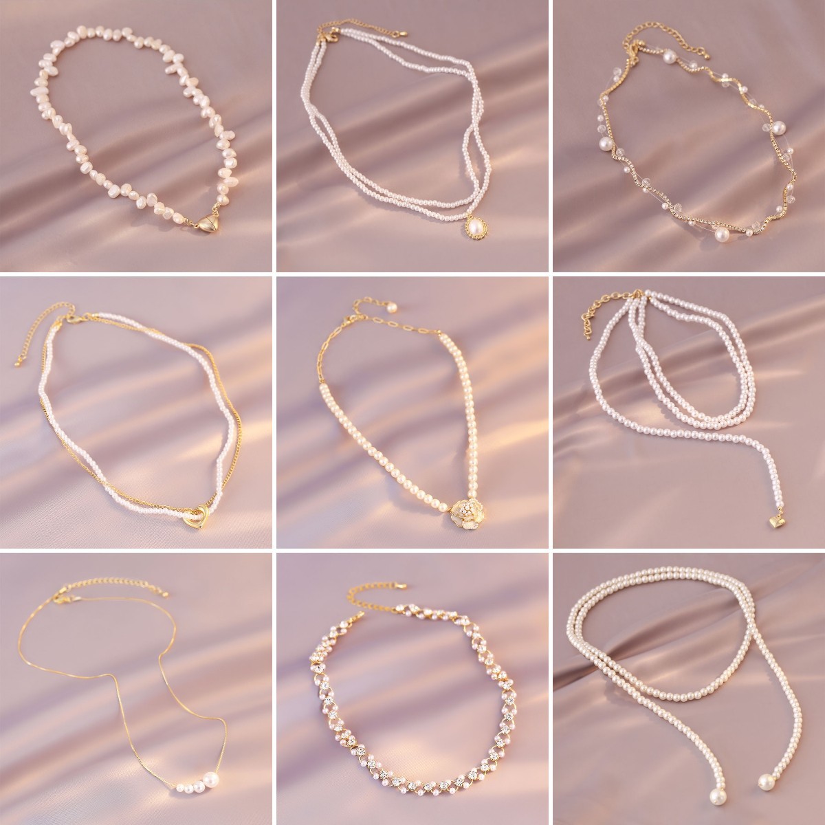 Pearl Necklace Retro Simple All-match Temperament High-end Choker Clavicle Chain New Niche Jewelry Women
