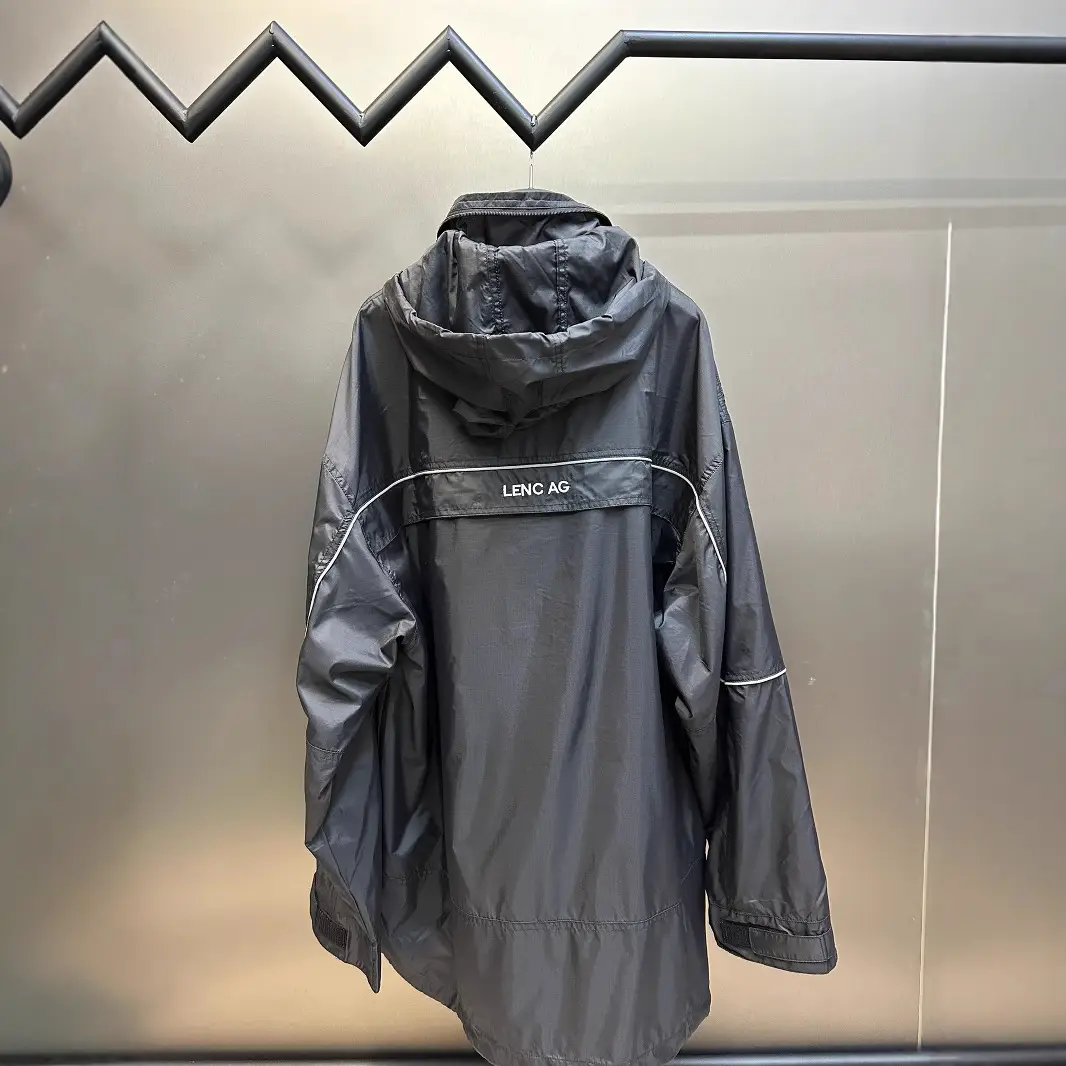 Correct Version high quality BL 2023 new half zipper reflective trench coat loose version men and women same style