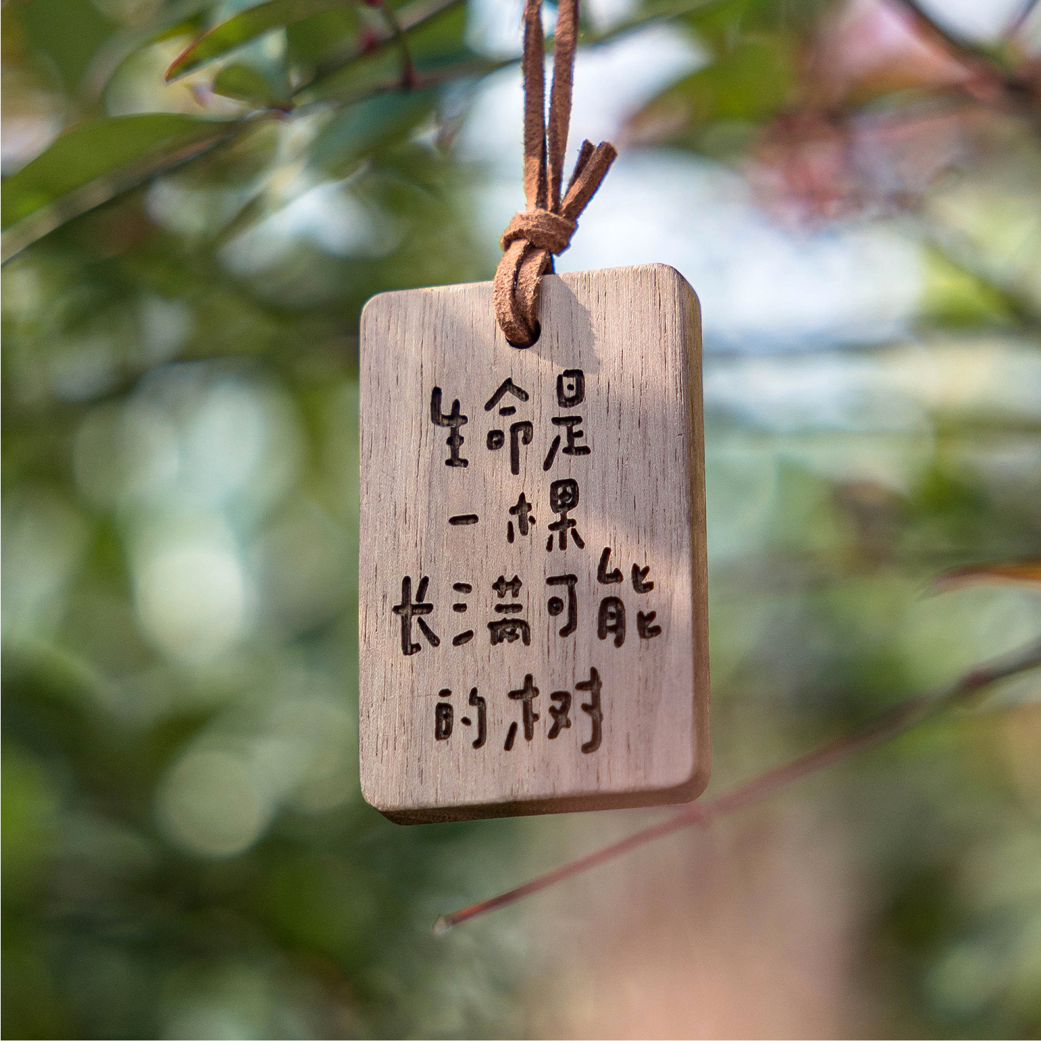 Momo Wooden Pendant Series "Every Day Is a Good Day" Creative Chinese Blessing Text Versatile Bag Pendant Keychain
