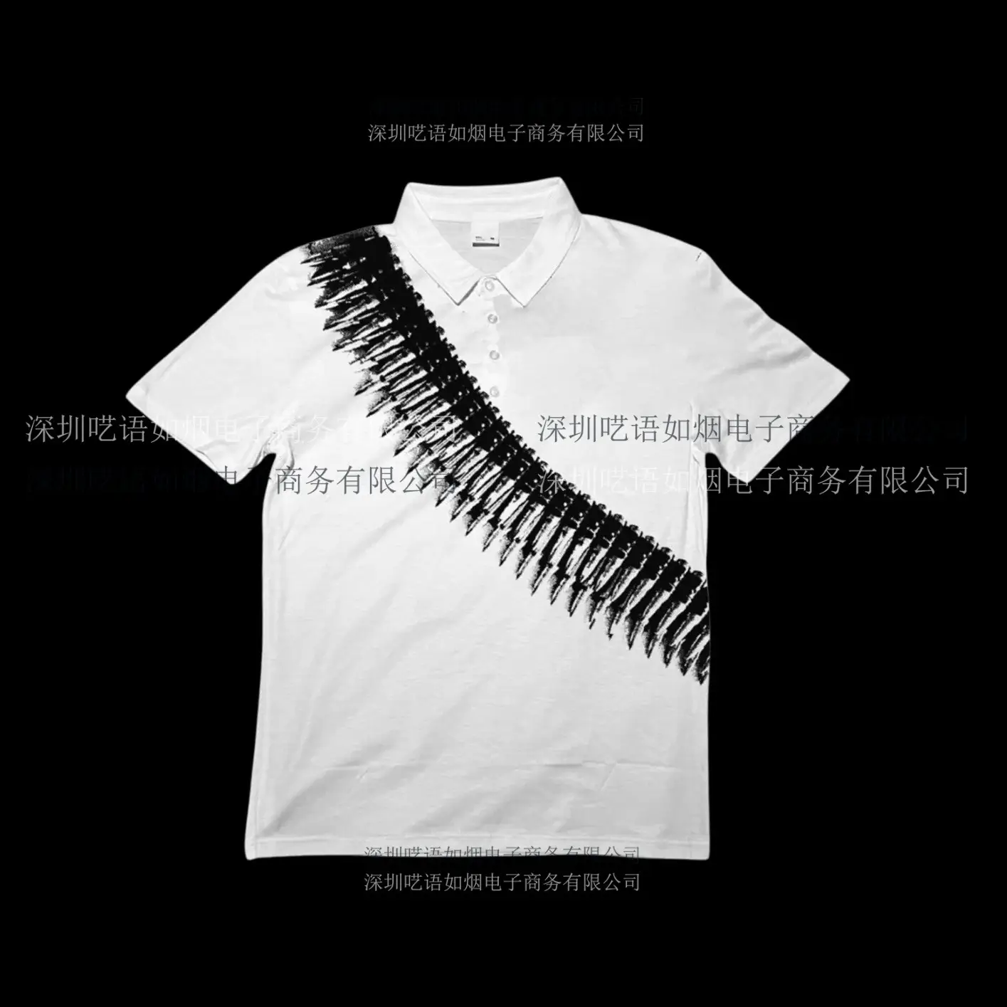 Y2K Short-Sleeved Polo Shirt T-Shirt Printed Pattern Top Dark Gothic Vintage Summer Street Wear Top