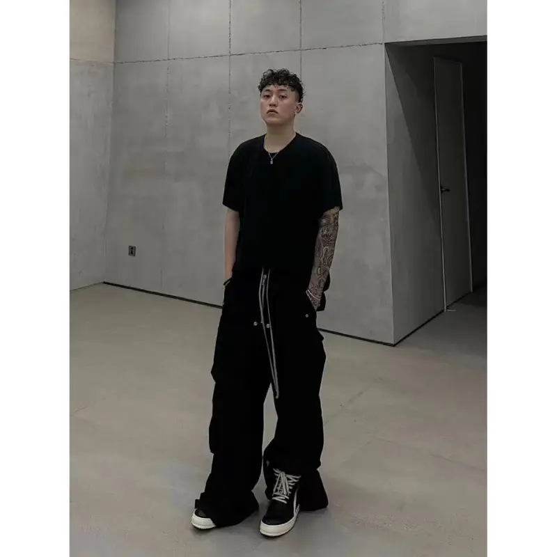 Original RO Dark Style 23ss New Multi-Pocket Cargo Floor Wide-Leg Horn Casual Pants
