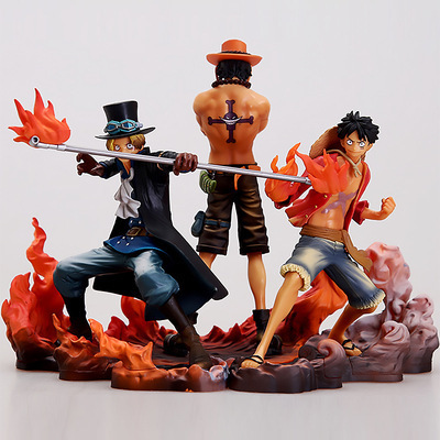 Animation Wholesale One Piece DXF Group Three Brothers Essaab Luffy Boxed Hand Model