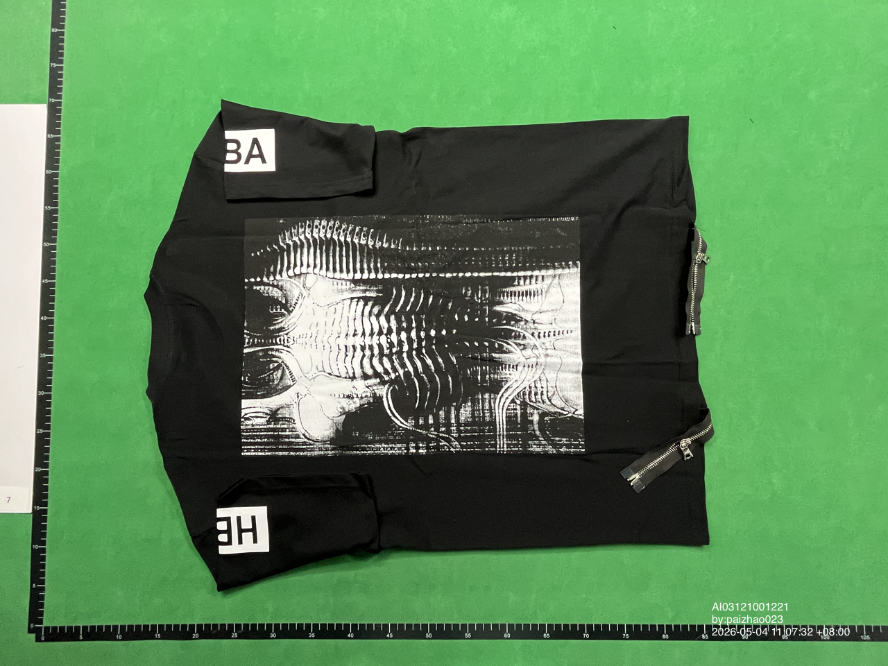 Extinct Edition Hba Double Zipper Short Sleeve Heavy Duty Printed T-Shirt QC