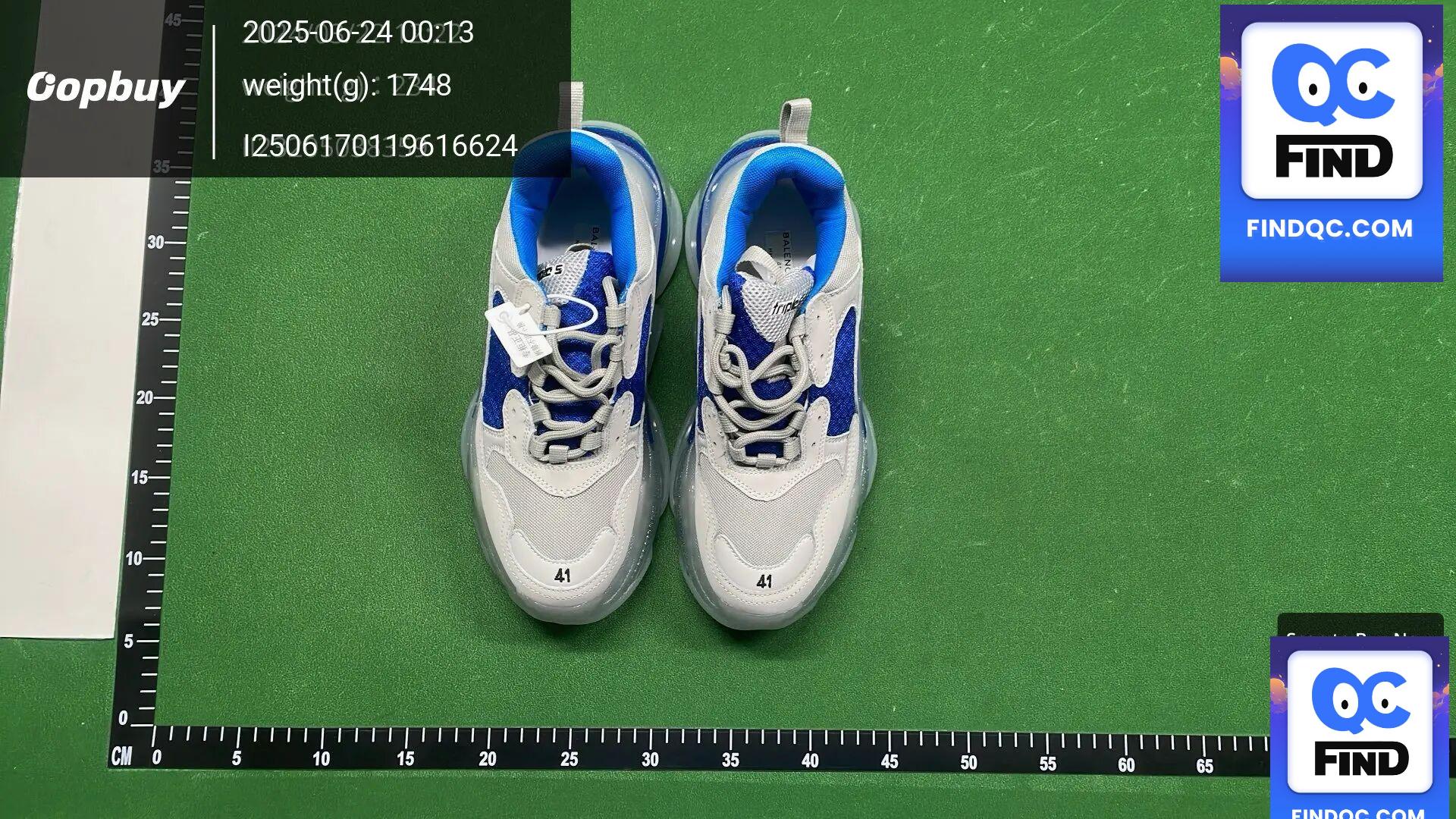 Balenciaga Triple S Air Cushion Sneakers White Blue QC
