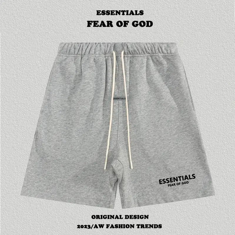 Multi-Line Essentials Small Label letter shorts Five-Point Pants Men's Fog Trendy High Street Couple Casual Straight Pants