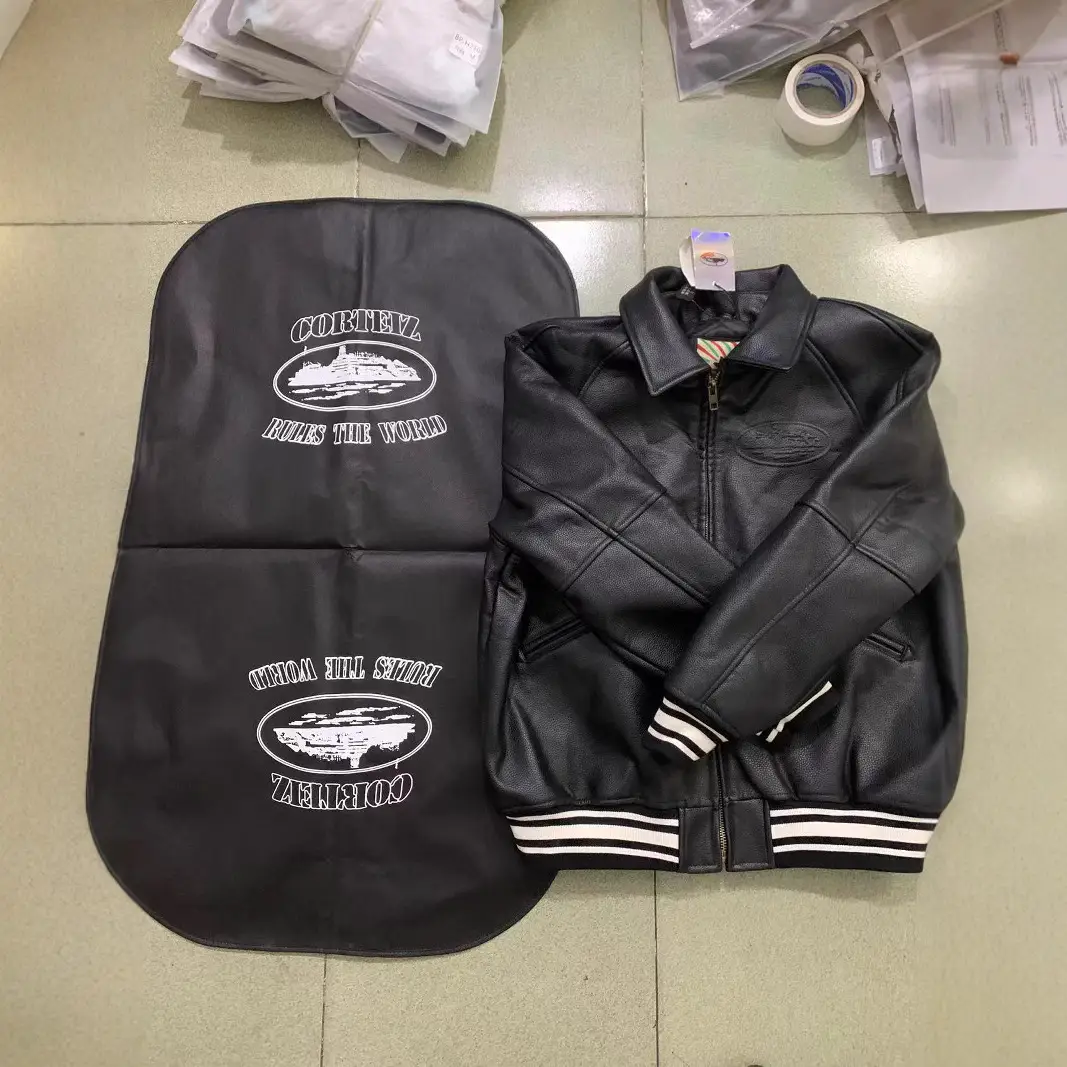 corteiz American vintage PU leather jacket cotton MA1 flight biker jacket cotton jacket Alcatraz JACKET