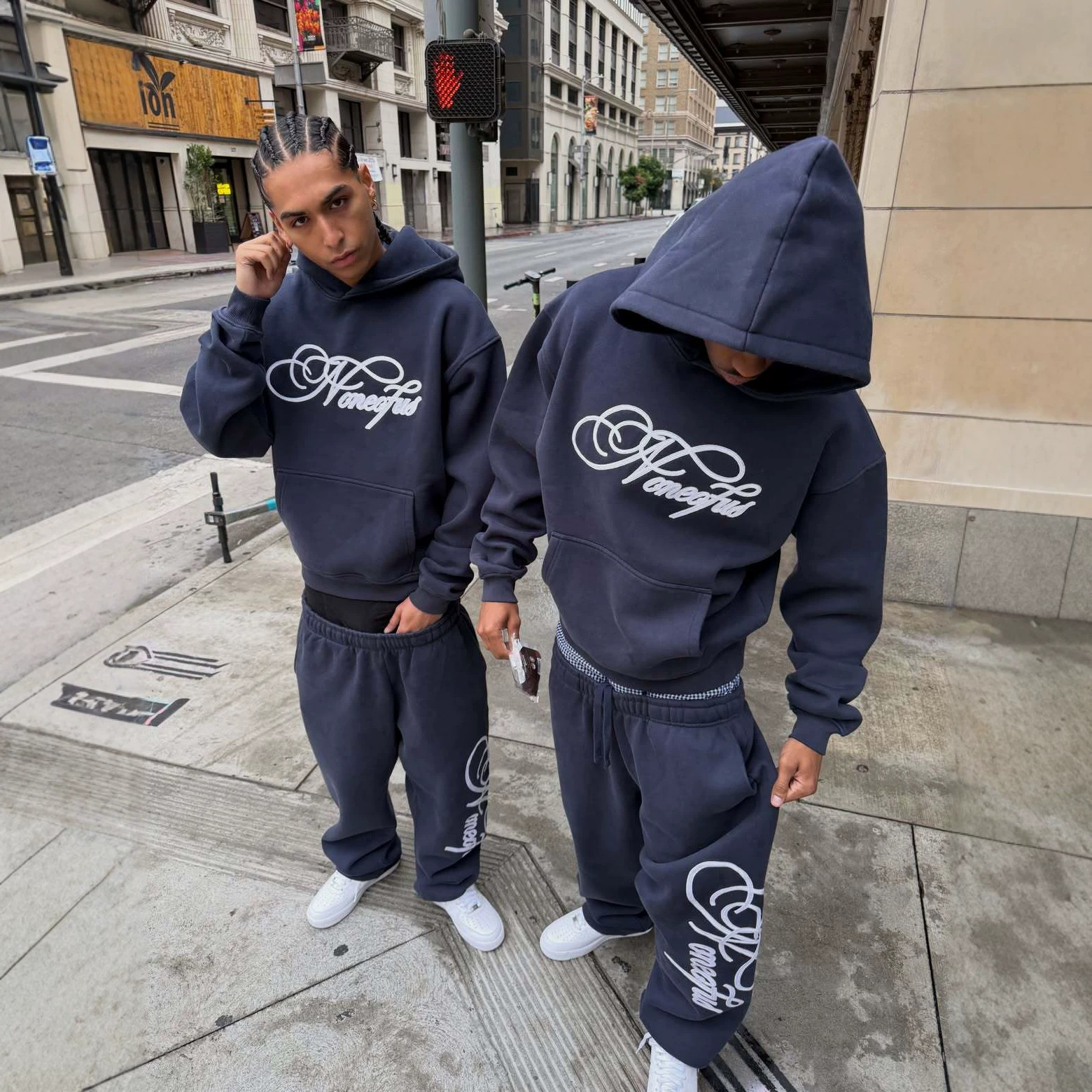 European and American Cross-Border New Dark Gothic Style Hooded Sweatshirt for Men and Women, Trendy Brand Letter Print Loose Casual Sweatpants Foto QC de 1688 na Qualit.ly