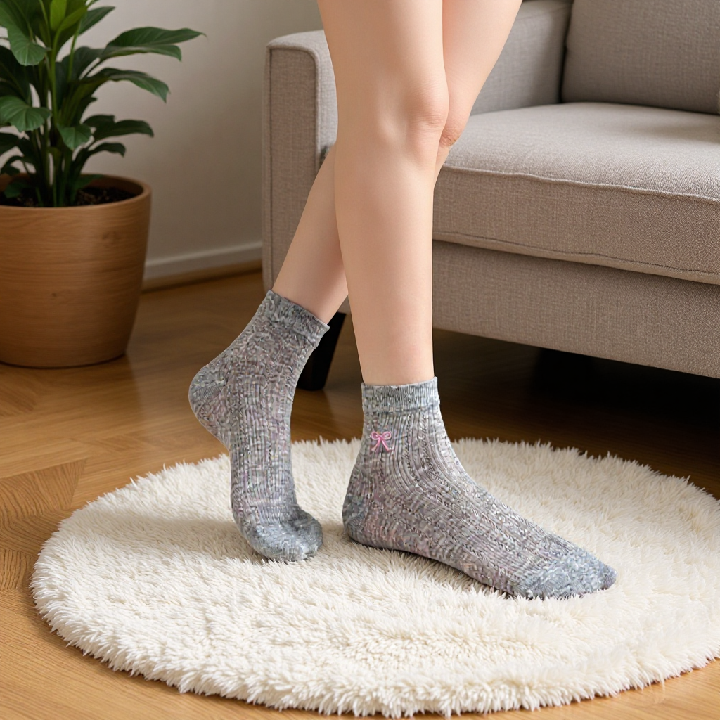 Socks Women's Spring and Summer Thin Mid-length Stockings Mesh Bow Explosions Ballet Style Japanese Style White Summer Stockings