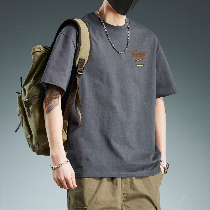 Trendy Brand T-Shirt Men's 2025 New Short-Sleeved Summer Tops Student Loose T-Shirt Half-Sleeved Bottoming Shirt